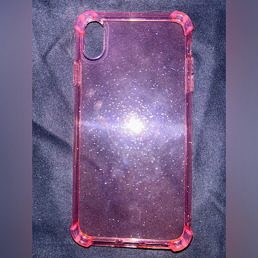 Glitter pink XS Max phone case